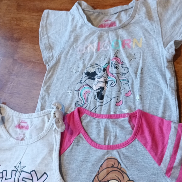 Disney junior| 1 princess Bell T-shirt| 2 mine mouse top| Sz 6 - Picture 3 of 3